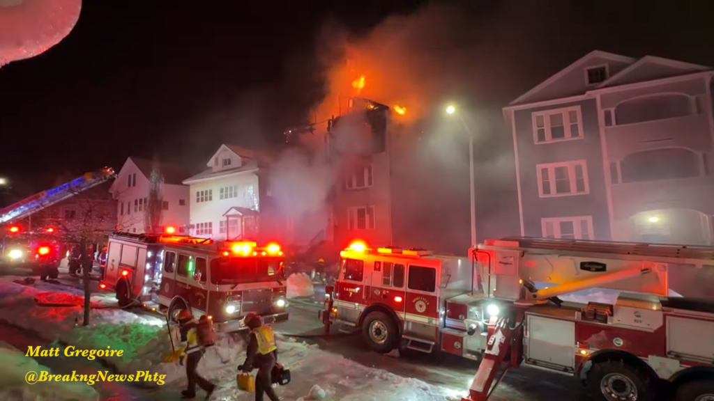 Video: Three alarms at a three decker fire in Massachusetts - Statter911