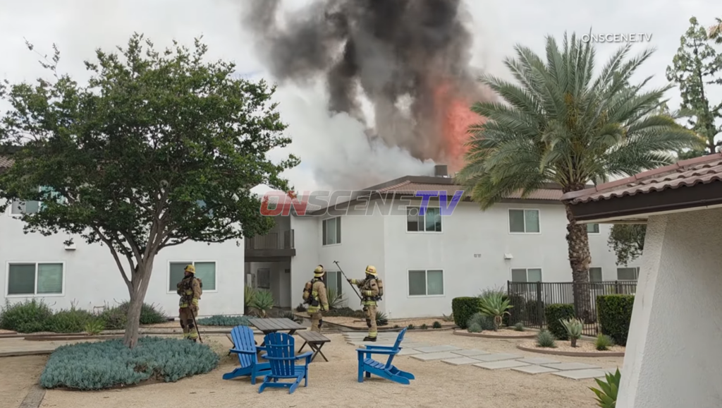 Video: Apartment fire in California
