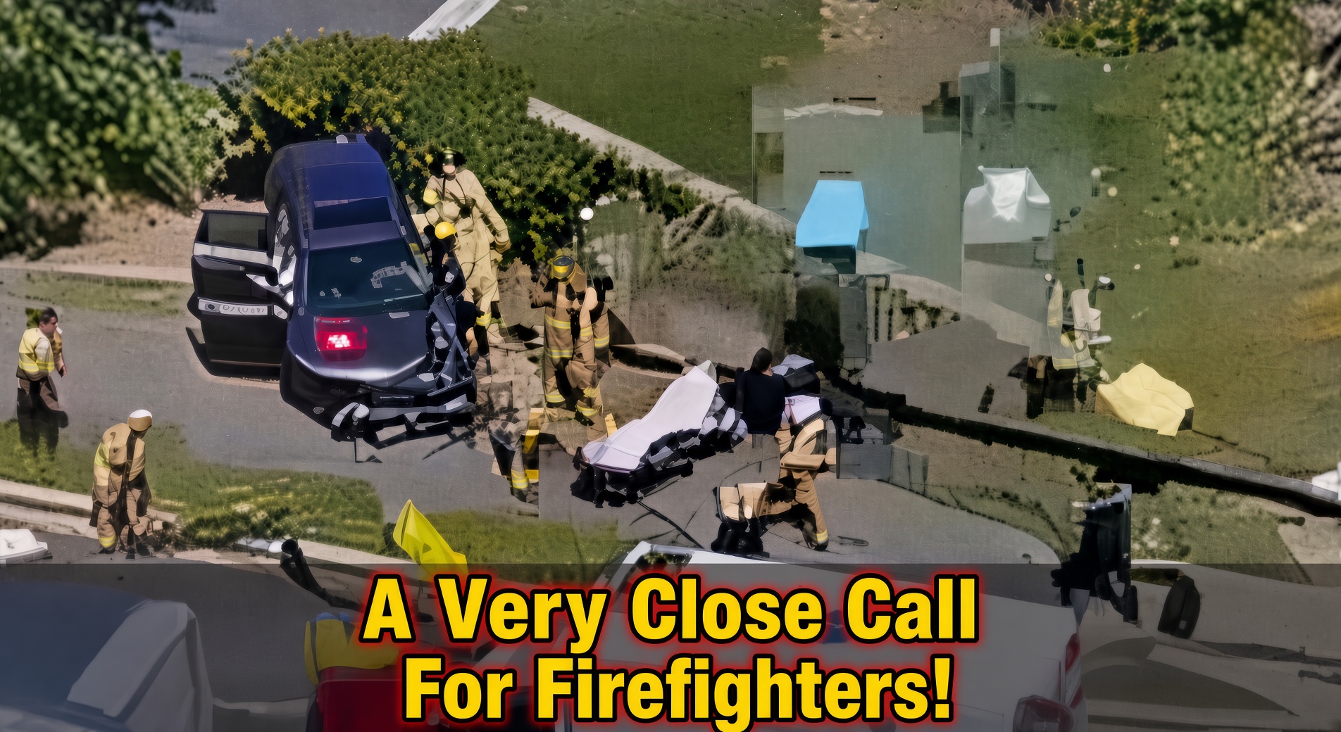 Video shows extremely close call for Virginia firefighters